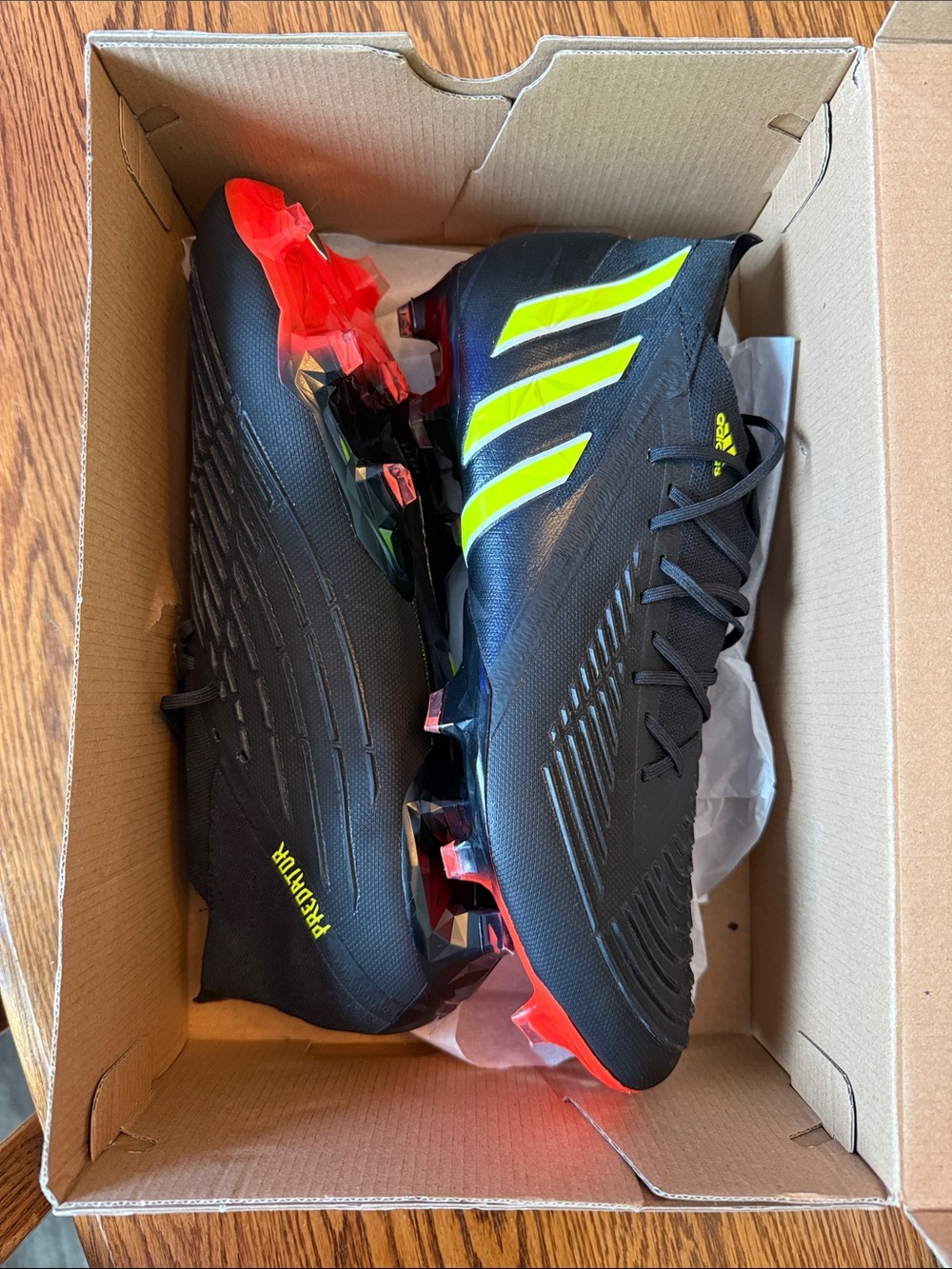 Adidas Predator Edge.1 FG Soccer Cleats Black Red Men's Size 11.5